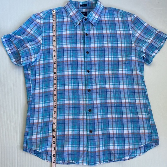 J. Crew Casual Short Sleeve Button Down Homespun Cotton Shirt Plaid Large - Picture 14 of 15